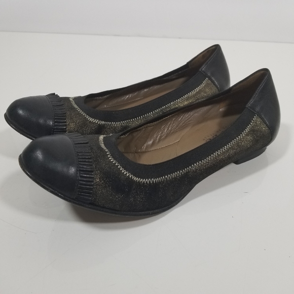 Anyi Lu Cate Metallic Flecked Leather Cap Toe Flat - Picture 4 of 8